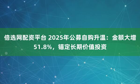 倍选网配资平台 2025年公募自购升温：金额大增51.8%，锚定长期价值投资
